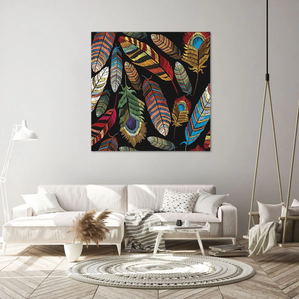 Quadro su tela - Stampe su Tela - Il carnevale degli uccelli - 30x30 cm