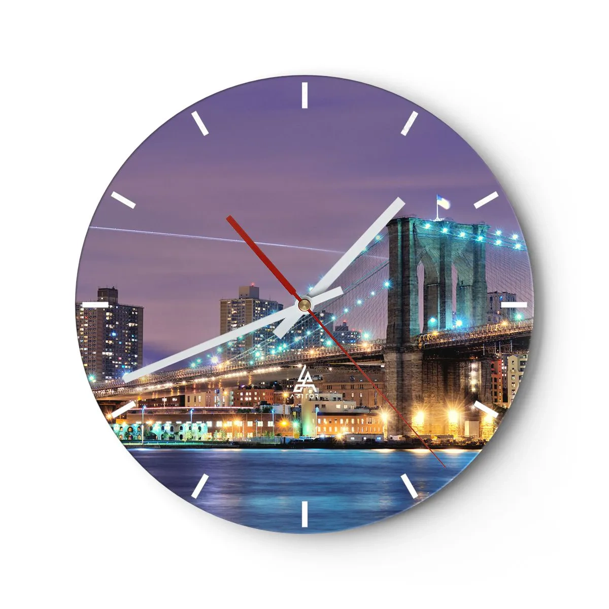 Orologio da parete - Orologio in Vetro - Da tanti anni il ponte di Brooklyn - 40x40 cm