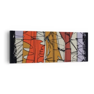 Quadro su tela - Stampe su Tela - Composizione astratta dai colori intensi - 140x50cm - Composizione spontanea - Decorazione murale moderna per soggiorno e camera da letto ARTTOR