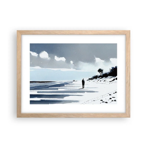 Poster in cornice rovere chiaro - Solo con se stesso - 40x30 cm