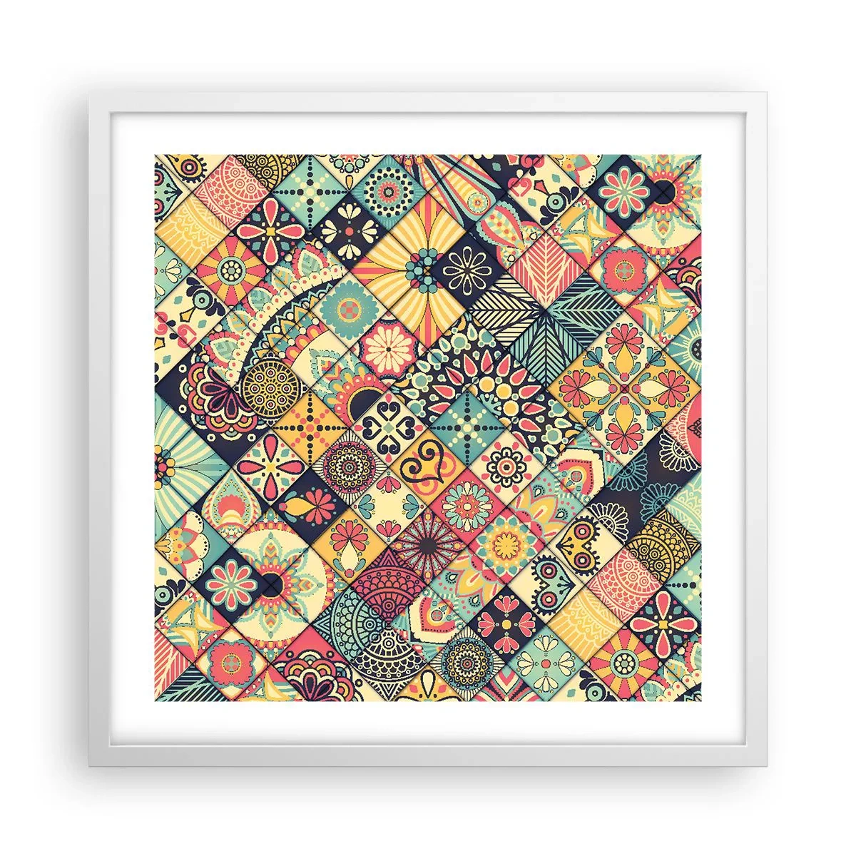 Poster in cornice bianca - L'atmosfera del Marocco - 50x50 cm