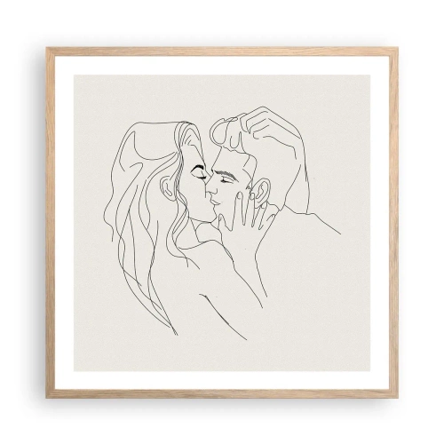 Poster in cornice rovere chiaro - Intrecciati dal sentimento - 60x60 cm