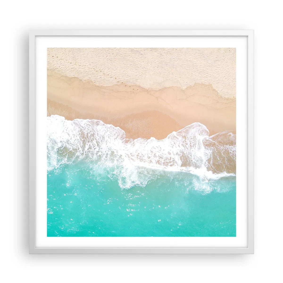 Poster in cornice bianca - Un tocco carezzevole - 60x60 cm