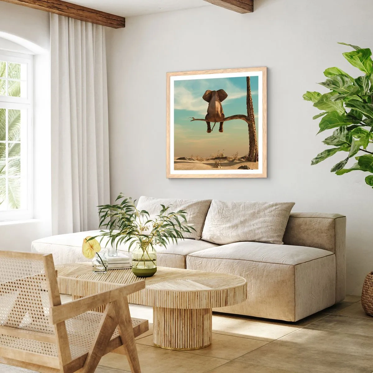 Poster in cornice rovere chiaro - Nuovo punto di vista - 30x30 cm