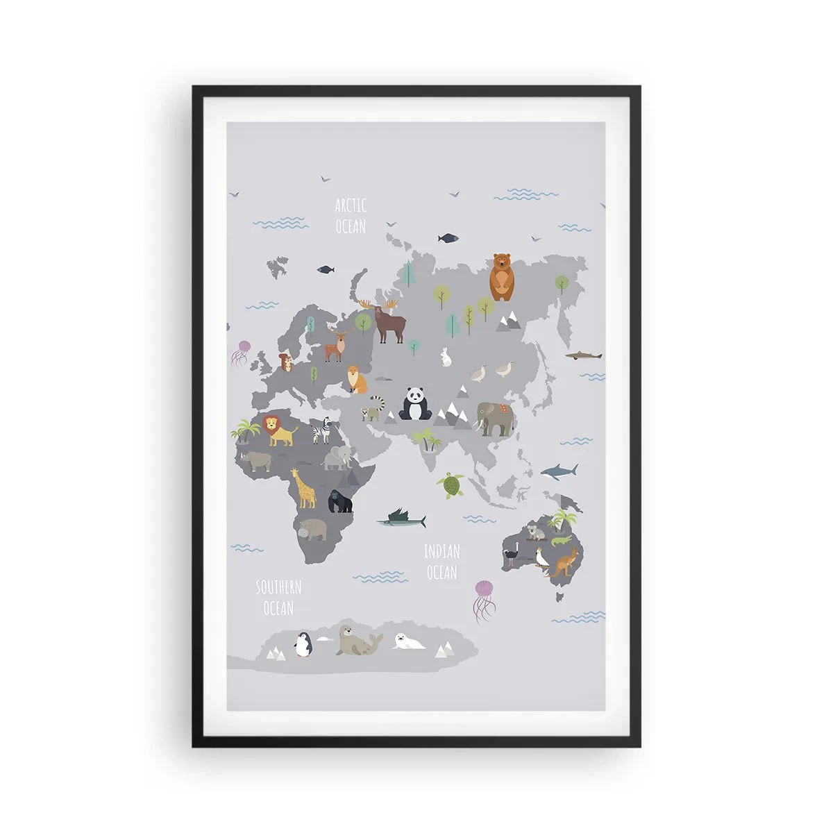 Poster in cornice nera - Dimmi di dove sei... - 61x91 cm