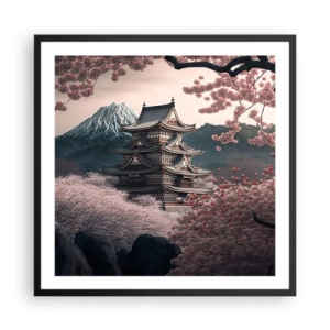 Poster in cornice nera - Il Paese dei ciliegi in fiore - 60x60 cm