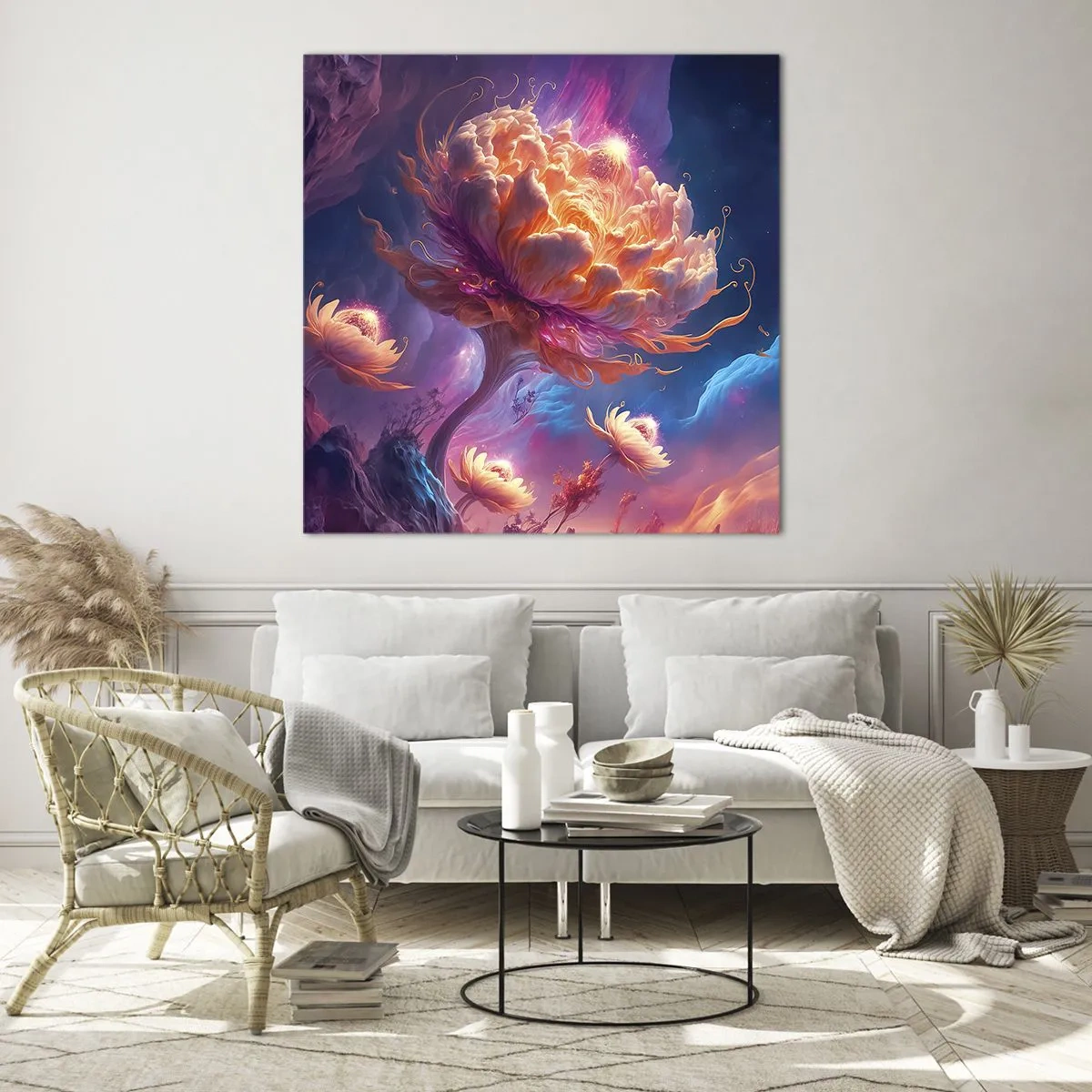 Quadro su vetro - Un altro mondo - 70x70 cm