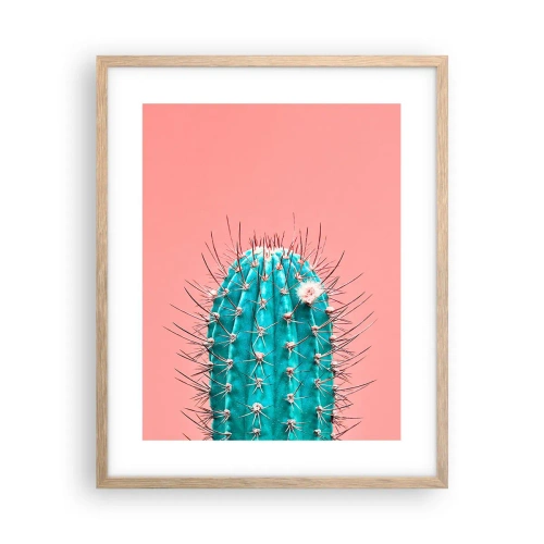 Poster in cornice rovere chiaro - Stai attento - 40x50 cm