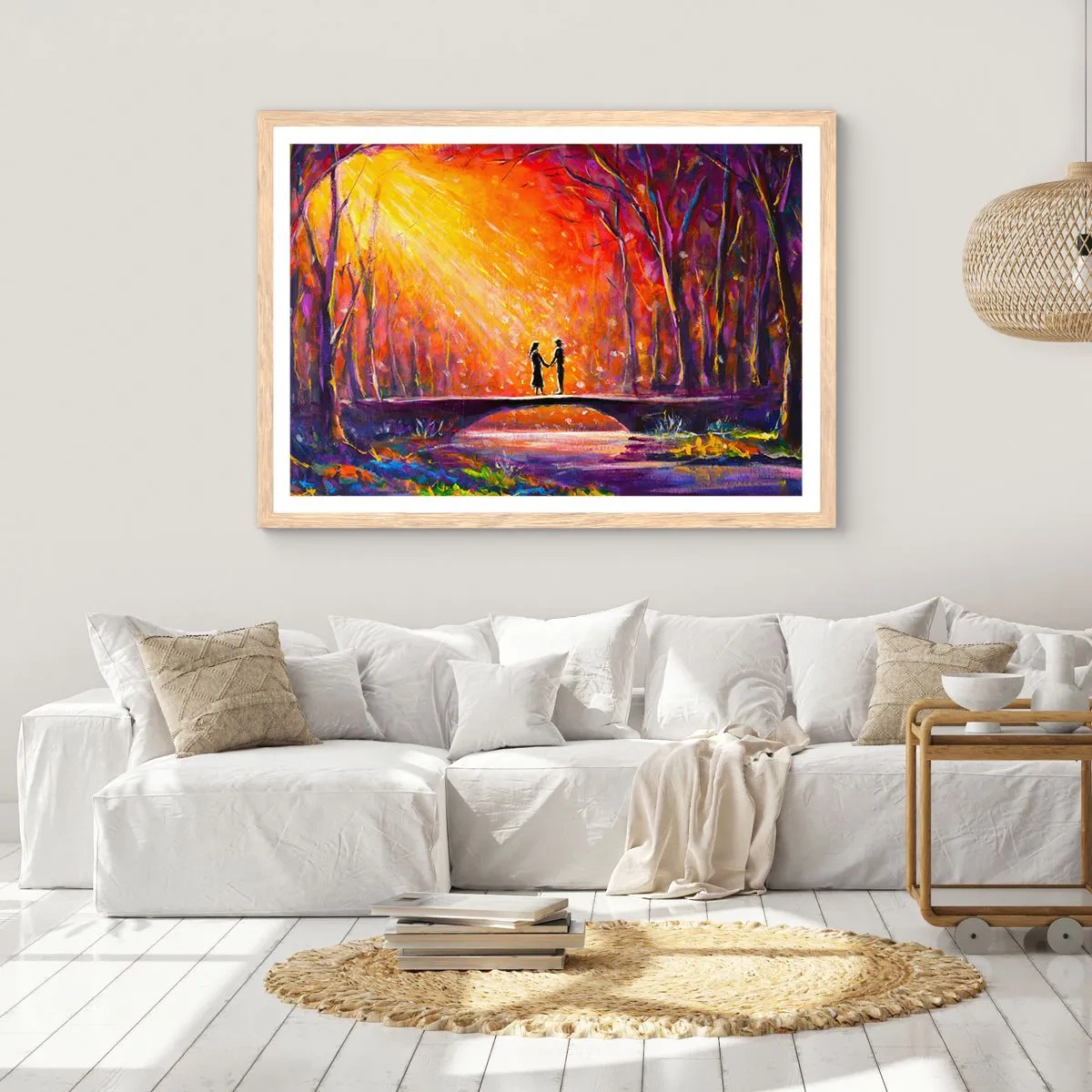 Poster in cornice rovere chiaro - Anche il cielo li ama - 70x50 cm