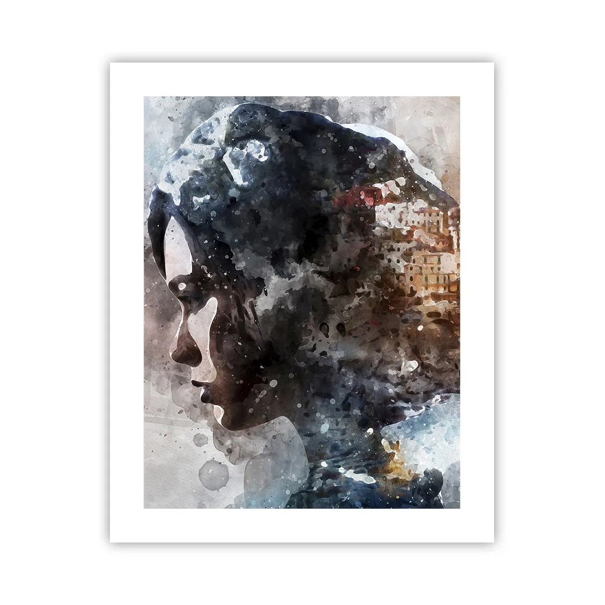 Poster - Racconto su una ragazza con città sullo sfondo - 40x50 cm