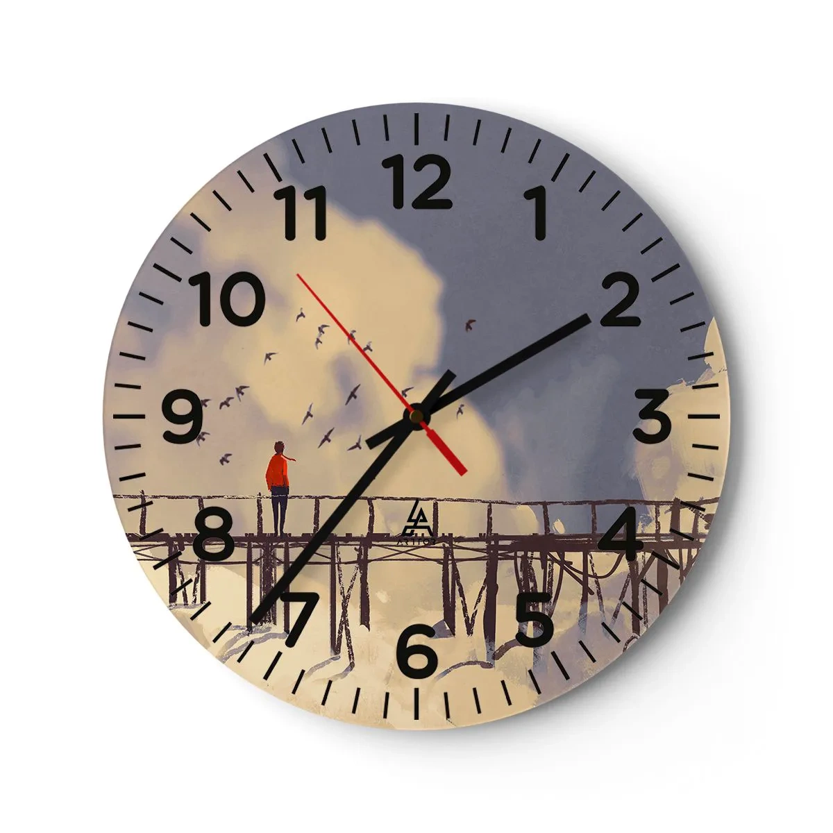 Orologio da parete - Orologio in Vetro - Nostalgia del cielo - 30x30 cm