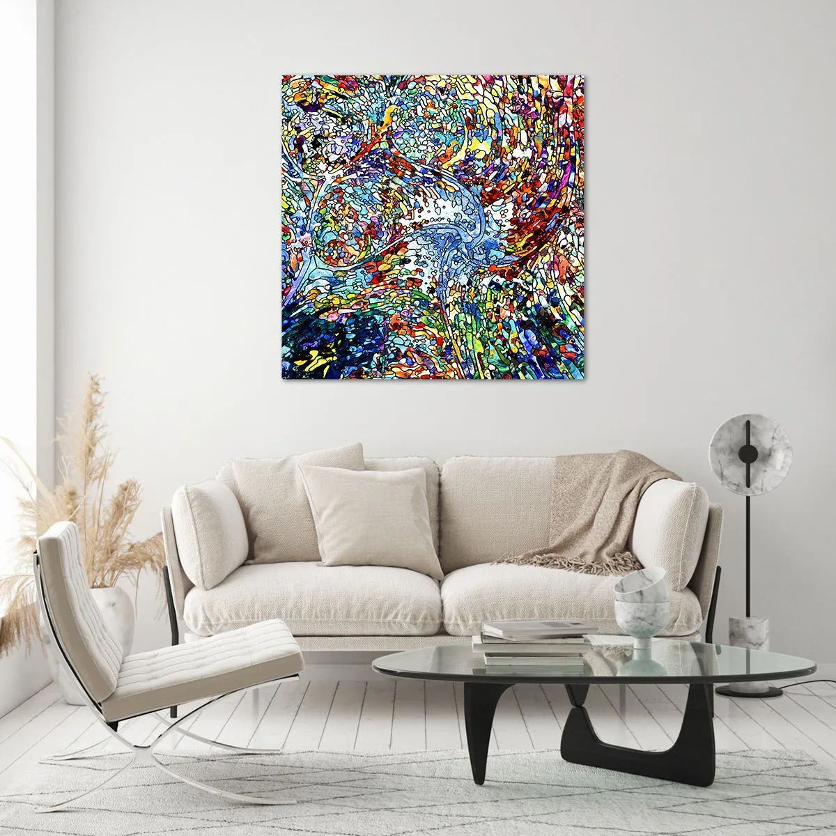 Quadro su vetro - Vetrate a gocce - 70x70 cm