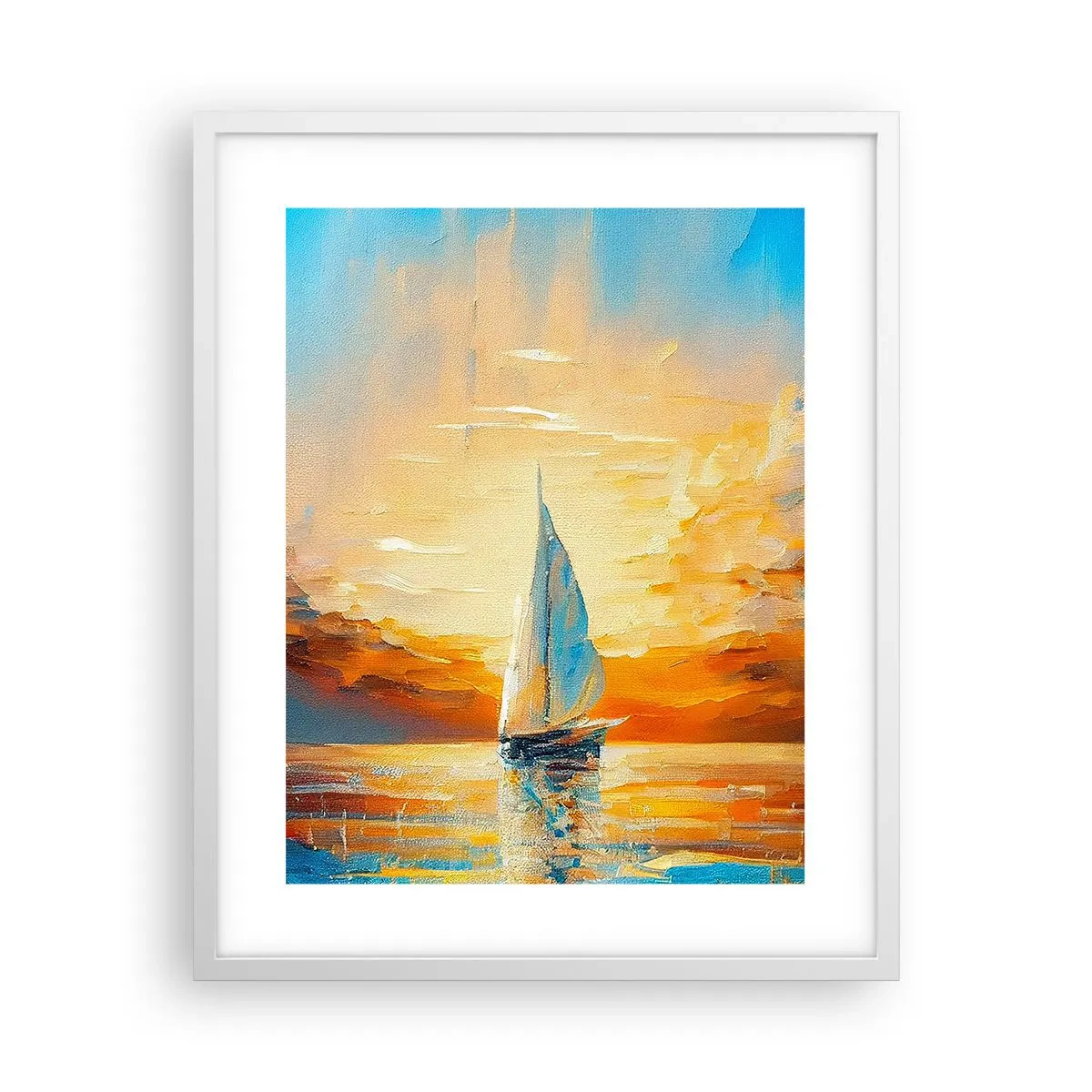 Poster in cornice bianca - Navigando nell'oro - 40x50 cm