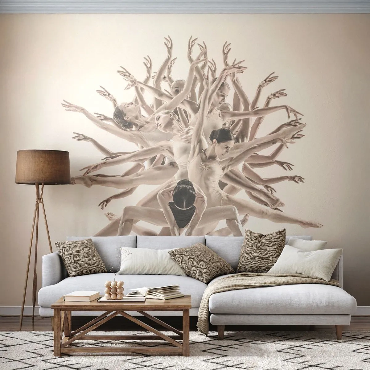Fotomurali Premium Sand - Fiorendo nella danza - Astrazione, Pezzo, Balletto - 300x210 cm