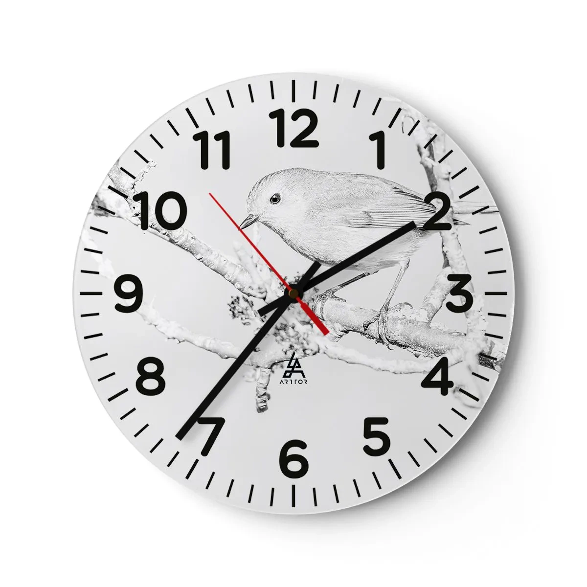 Orologio da parete - Orologio in Vetro - Mattino invernale - 40x40 cm