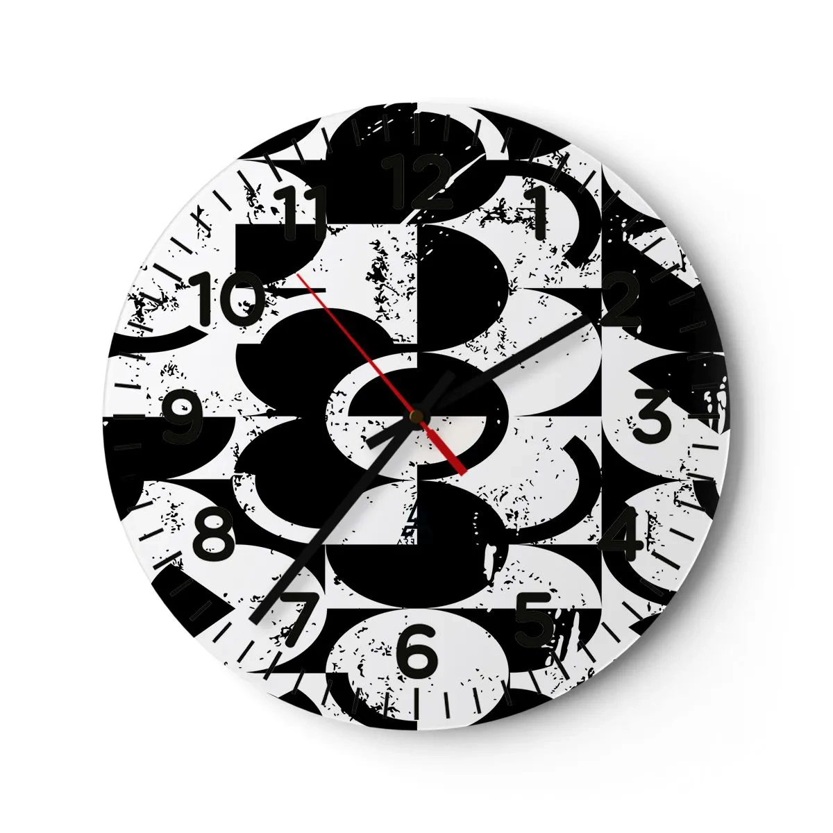 Orologio da parete - Orologio in Vetro - Il bianco è bianco, il nero è nero - 30x30 cm