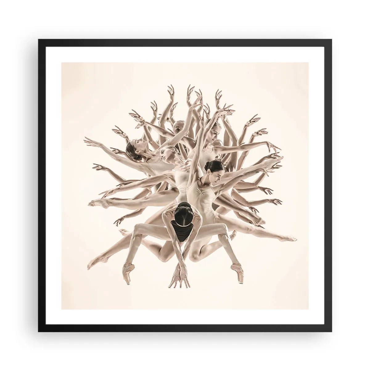 Poster in cornice nera - Fiorendo nella danza - 60x60 cm