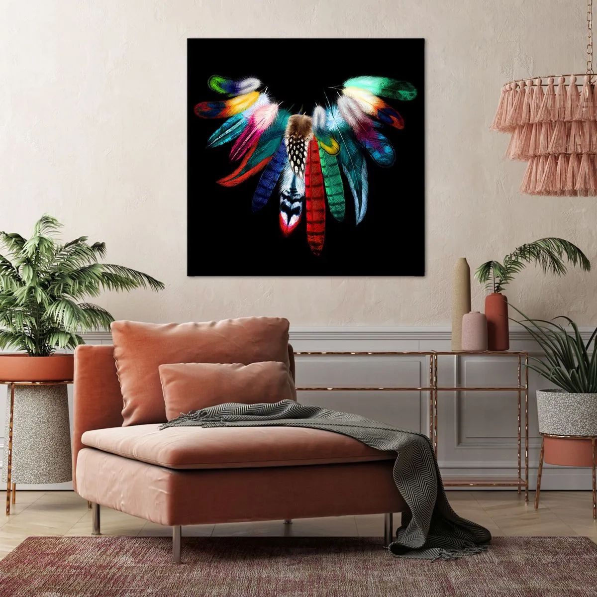 Quadro su tela - Stampe su Tela - Collana indiana - 60x60 cm