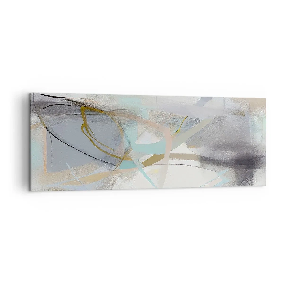 Quadro su tela - Stampe su Tela - Astrazione pastello con linee delicate - 140x50cm - Astrazione nebulosa - Decorazione murale moderna per soggiorno e camera da letto ARTTOR