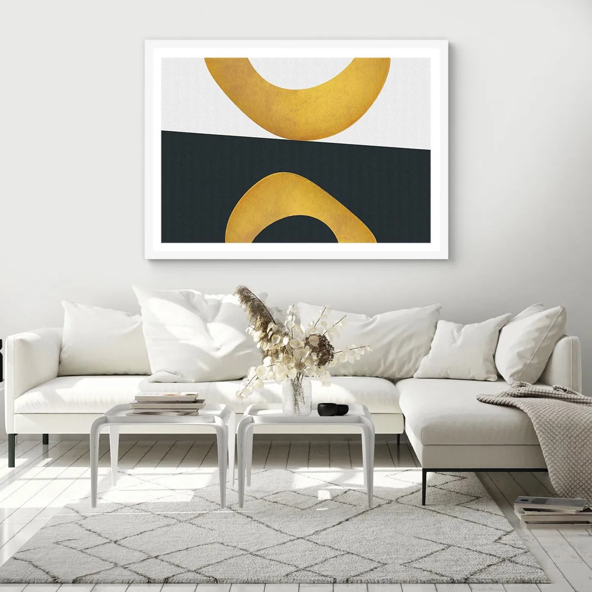 Poster in cornice bianca - Iniziamo dall'oro - 91x61 cm