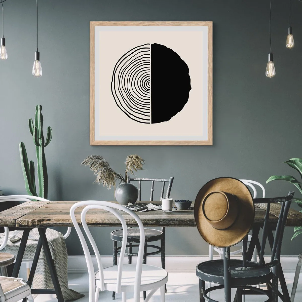 Poster in cornice rovere chiaro - A metà - 40x40 cm