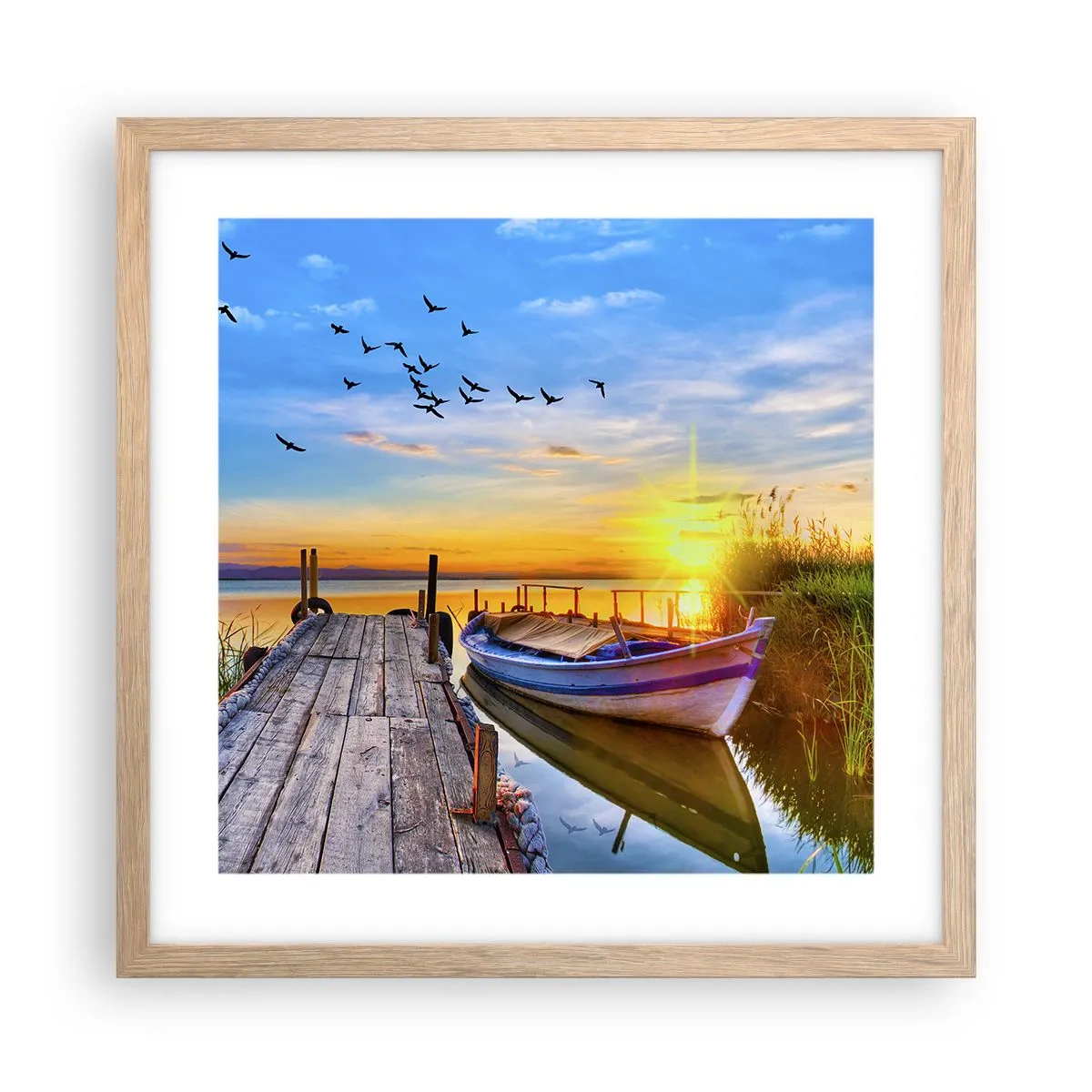 Poster in cornice rovere chiaro - A domani - 40x40 cm