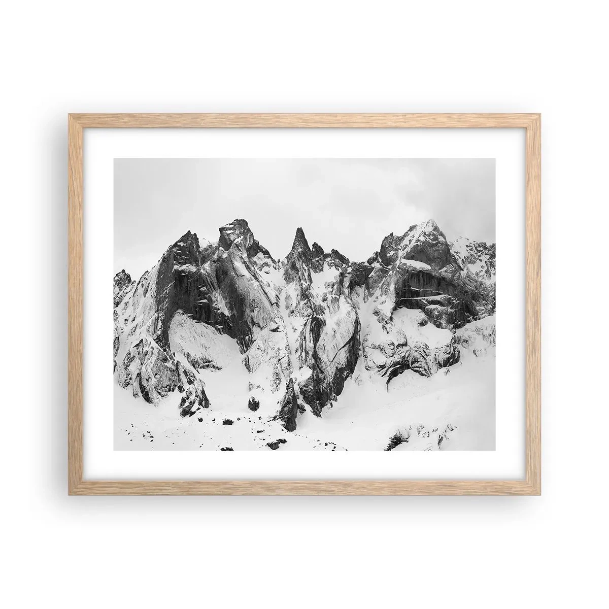 Poster in cornice rovere chiaro - Cresta minacciosa di granito - 50x40 cm