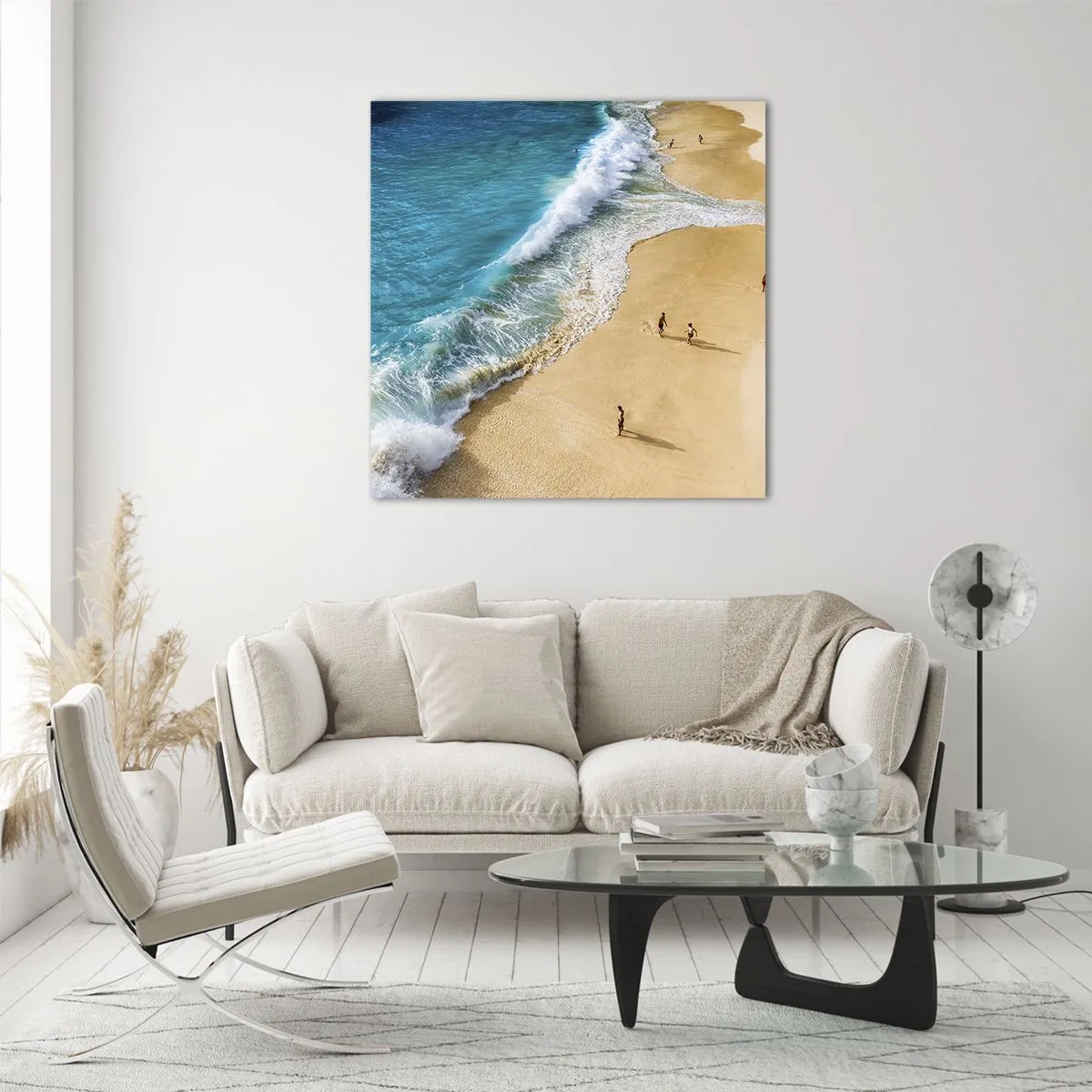 Quadro su vetro - E poi il sole, la spiaggia... - 30x30 cm