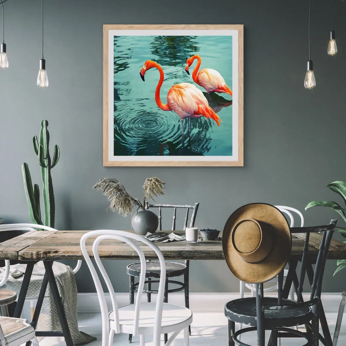 Poster in cornice rovere chiaro - Adesso siamo di moda - 60x60 cm