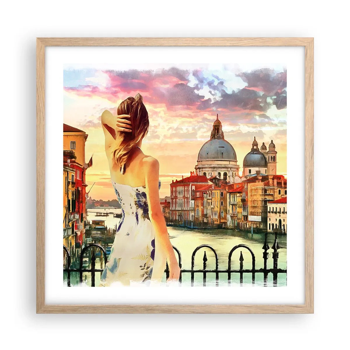 Poster in cornice rovere chiaro - Se un'avventura allora solo a... - 50x50 cm