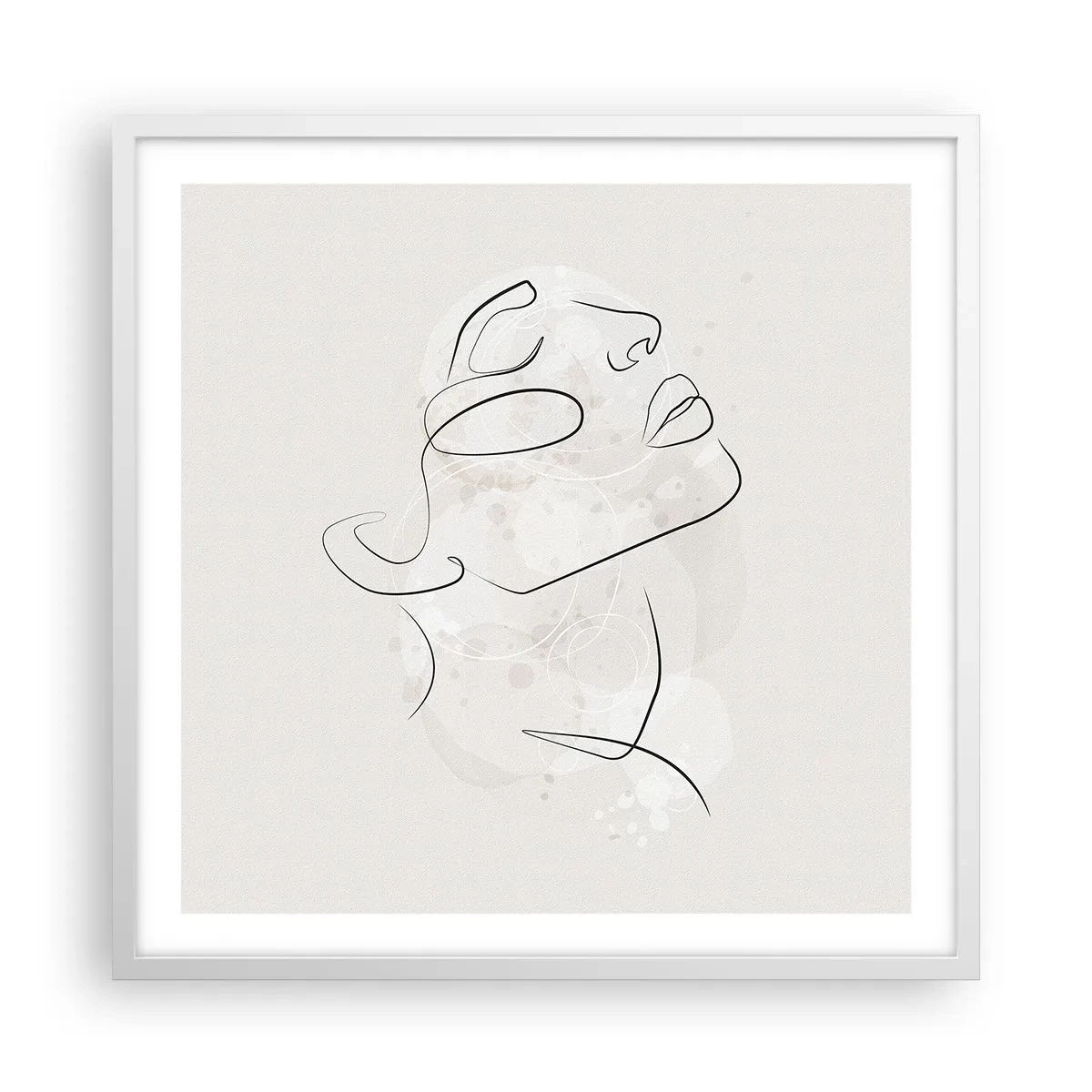 Poster in cornice bianca - Profilo di sogno - 60x60 cm