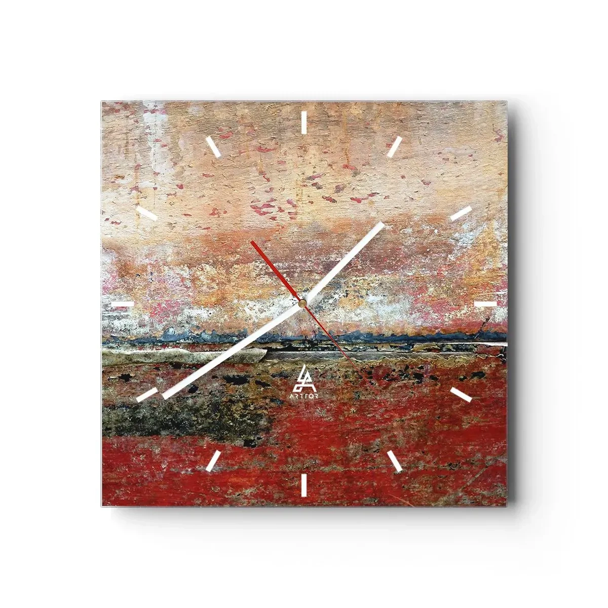 Orologio da parete - Orologio in Vetro - Una composizione astratta ispirata al mare e alla natura. - 30x30cm - Forse è il mare - Decorazione murale moderna per soggiorno e camera da letto ARTTOR