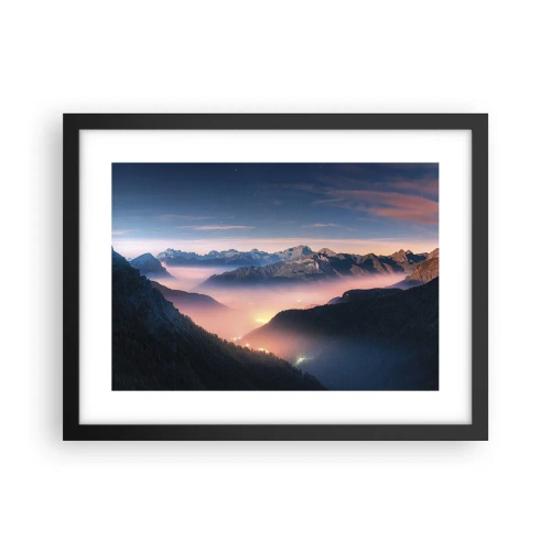 Poster in cornice nera - La luce nelle valli - 40x30 cm