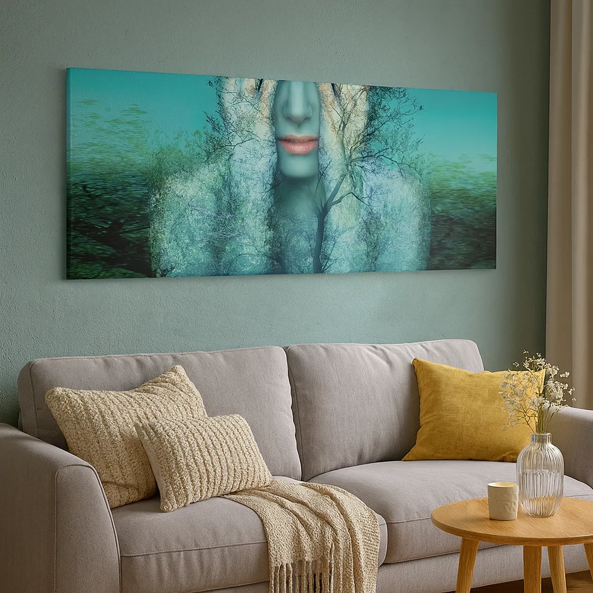 Quadro su tela - Stampe su Tela - Immersa nel blu - 30x30 cm