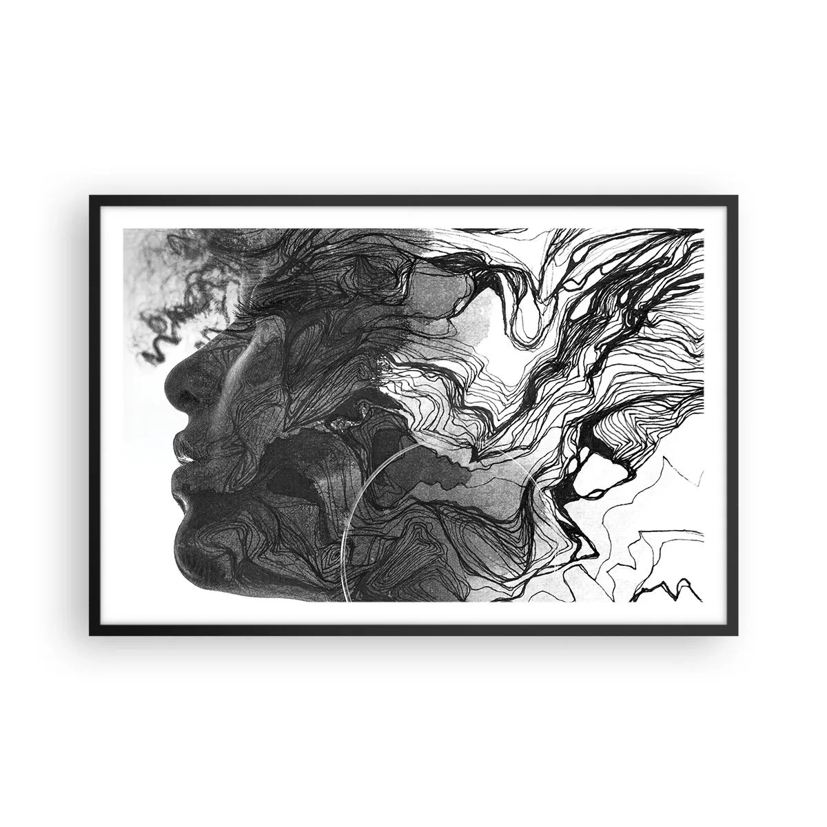 Poster in cornice nera - Aggrovigliata nei sogni - 91x61 cm