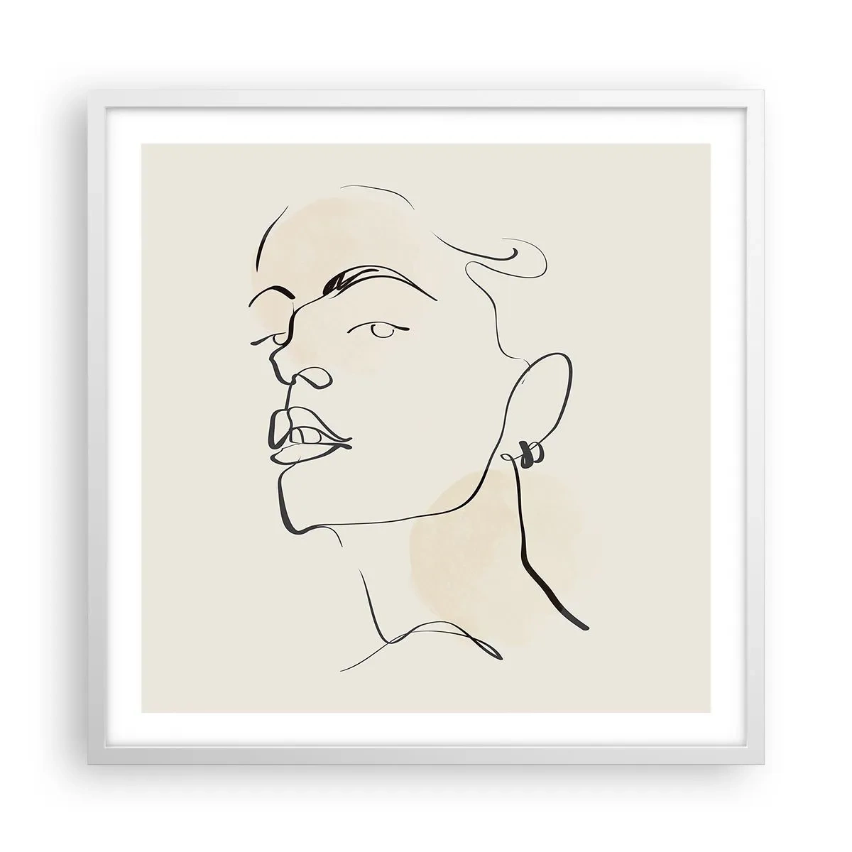 Poster in cornice bianca - Sguardo fiero - 60x60 cm