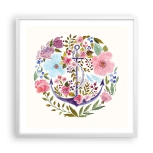 Poster in cornice bianca - Il bel sogno del marinaio - 60x60 cm