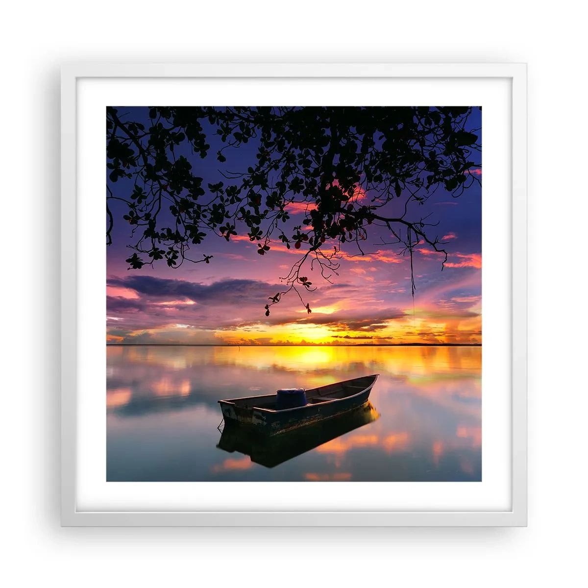 Poster in cornice bianca - Ti sembra di essere sospeso nel cielo... - 50x50 cm