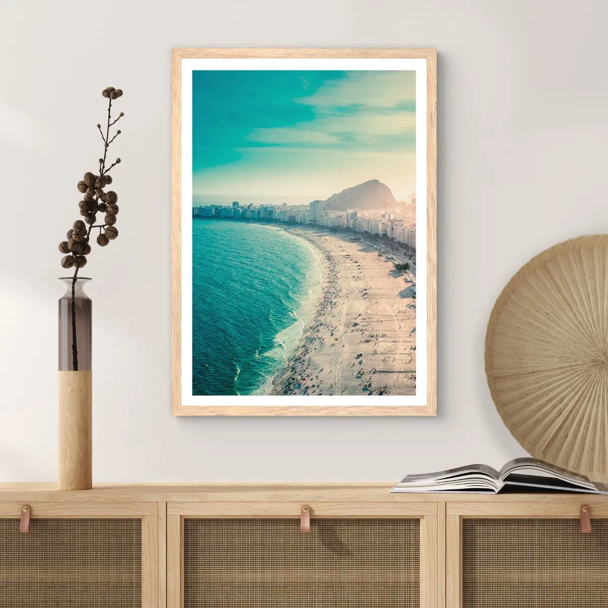 Poster in cornice rovere chiaro - Vacanze senza fine a Rio - 40x50 cm