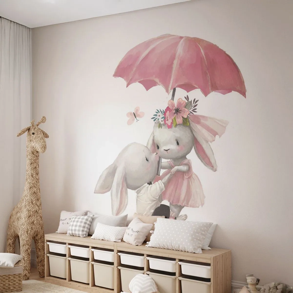 Fotomurali Premium Sand - Questo è proprio amore - Per bambini, Conigli, Fiaba - 150x105 cm