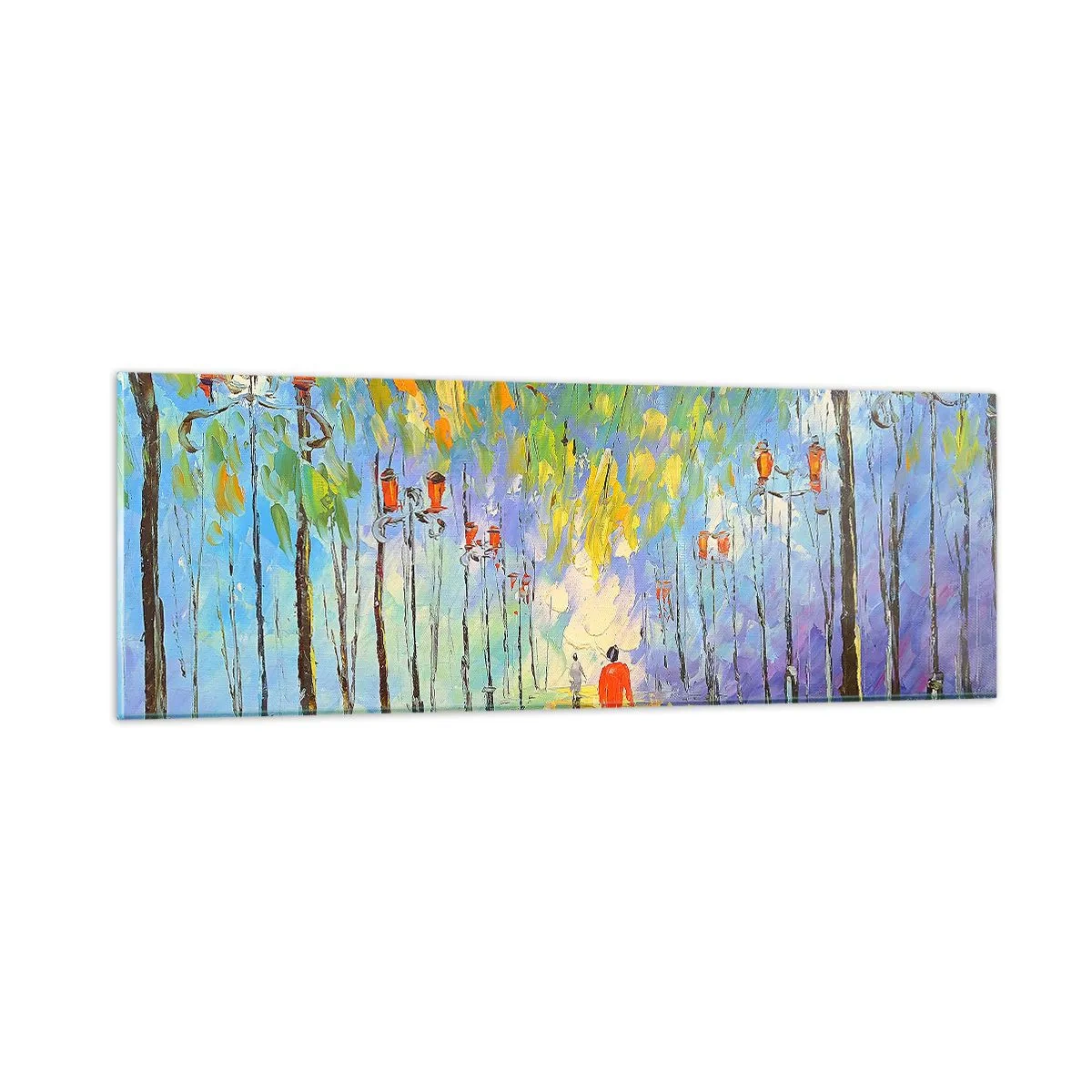 Quadro su vetro - Canzone notturna sotto la pioggia - 90x30 cm