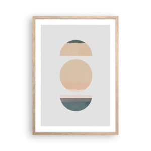 Poster in cornice rovere chiaro - Un cerchio dopo l'altro - 50x70 cm