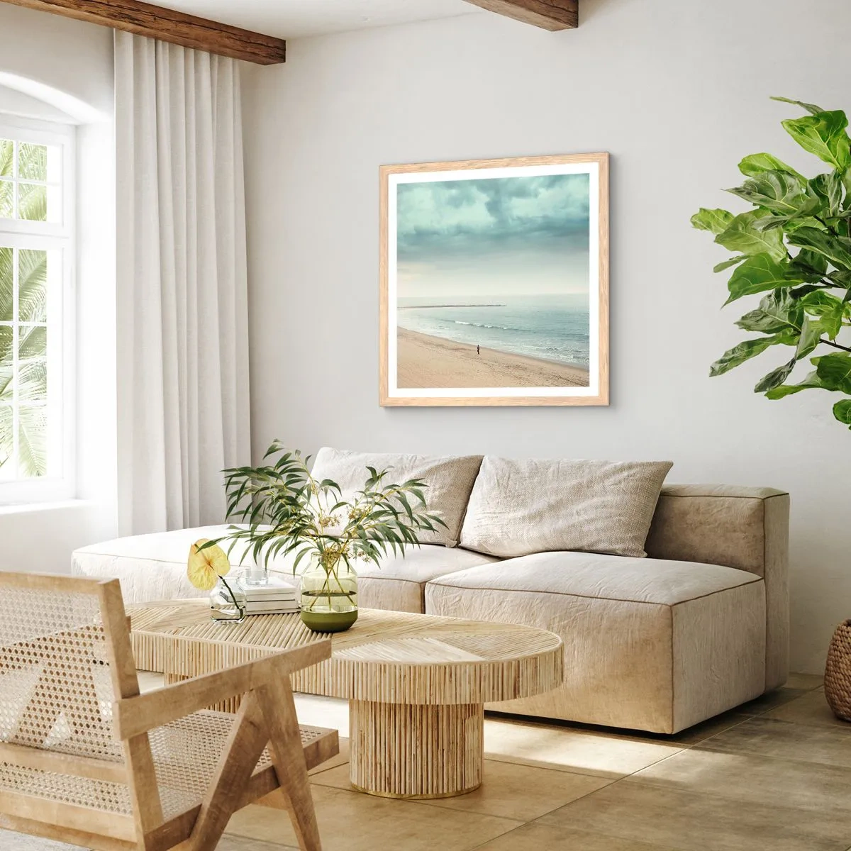 Poster in cornice rovere chiaro - Cercando la pace - 30x30 cm