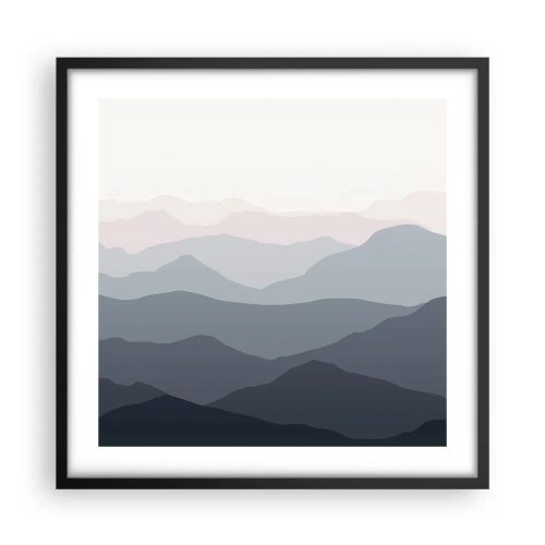 Poster in cornice nera - Le onde dei monti - 50x50 cm
