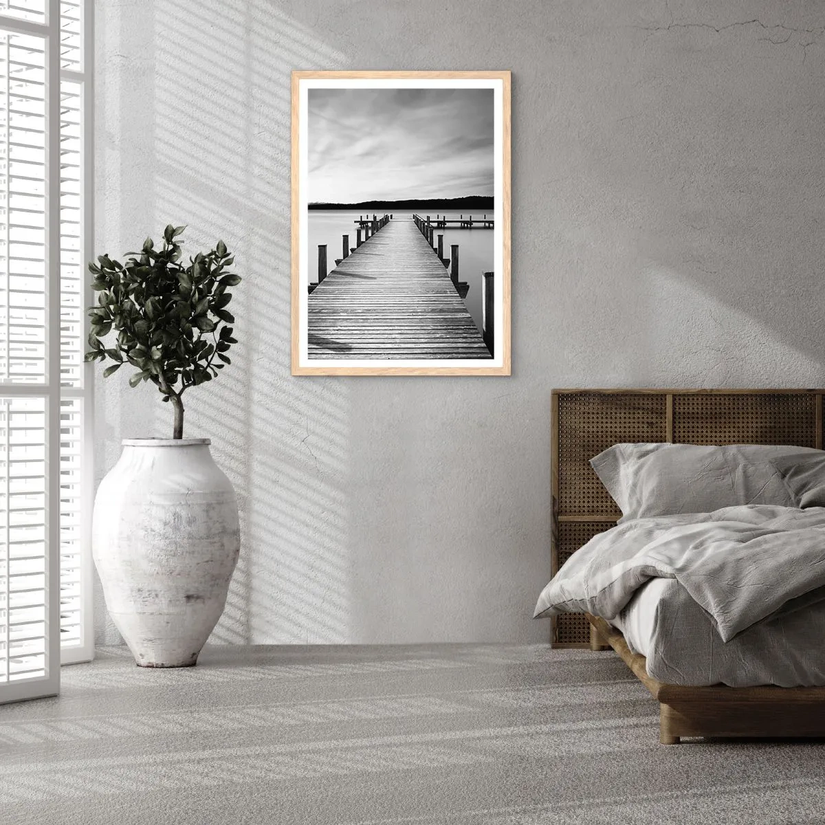 Poster in cornice rovere chiaro - Pace sull'acqua - 40x50 cm