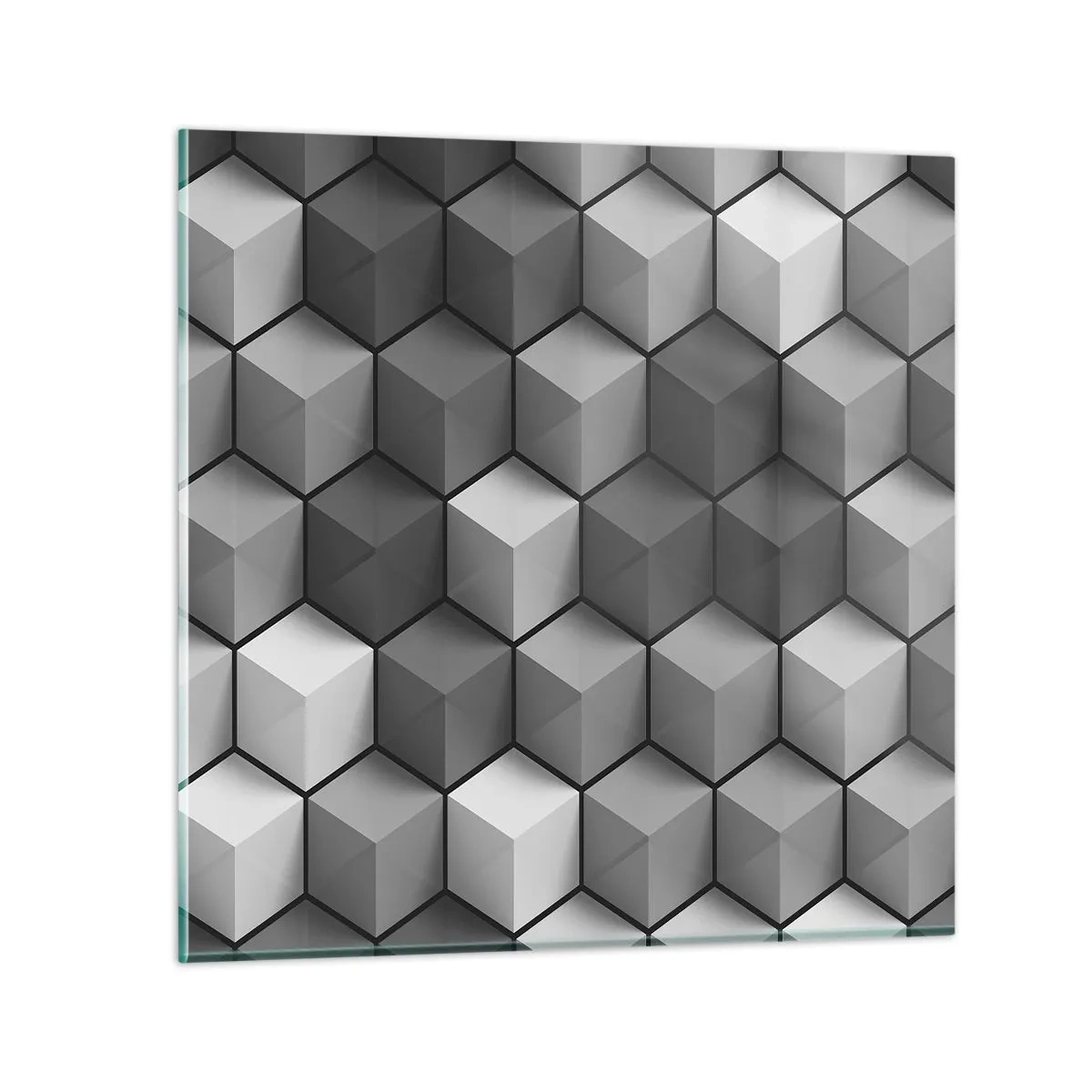 Quadro su vetro - Puzzle cubista - 70x70 cm