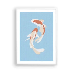 Poster in cornice bianca - Nuoto sincronizzato spontaneo - 50x70 cm