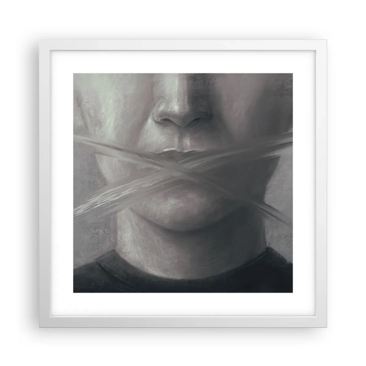 Poster in cornice bianca - Neanche una parola - 40x40 cm