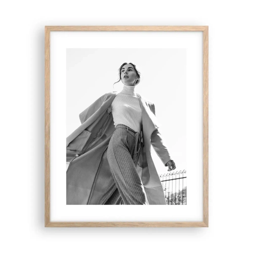 Poster in cornice rovere chiaro - Vieni con me? - 40x50 cm