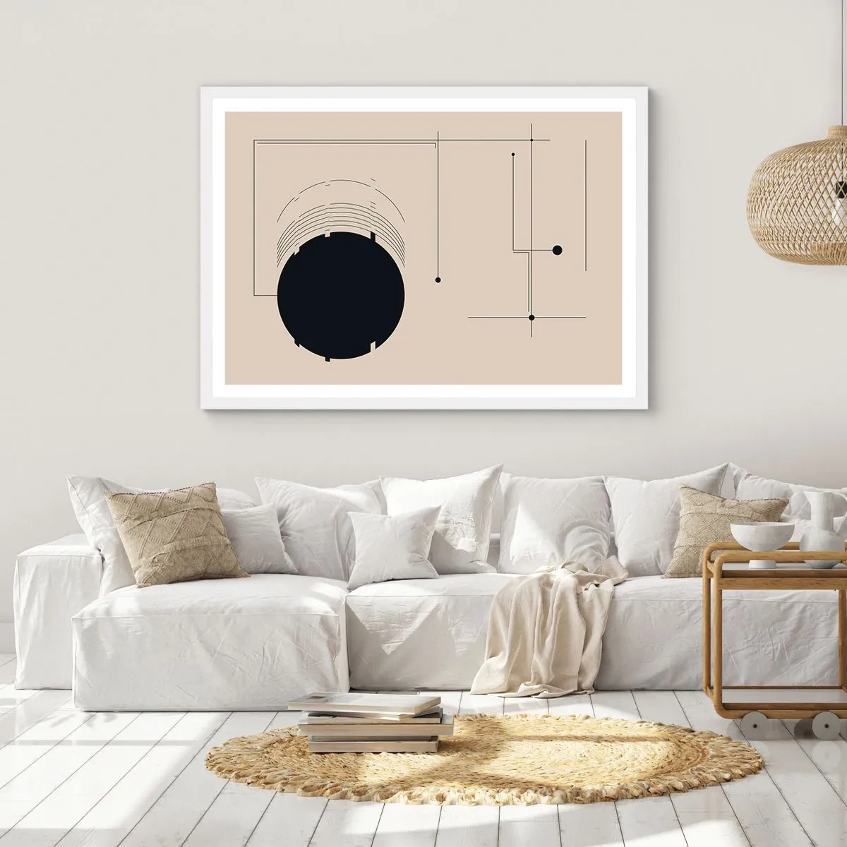 Poster in cornice bianca - Composizione elastica e dinamica - 100x70 cm